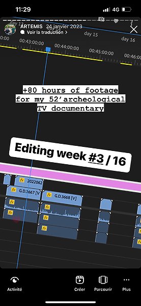 Artémis, le temple perdu. Montage du documentaire 52 minutes. Kostas Makrinos. Noxediem, production audiovisuelle, Sébastien Reichenbach