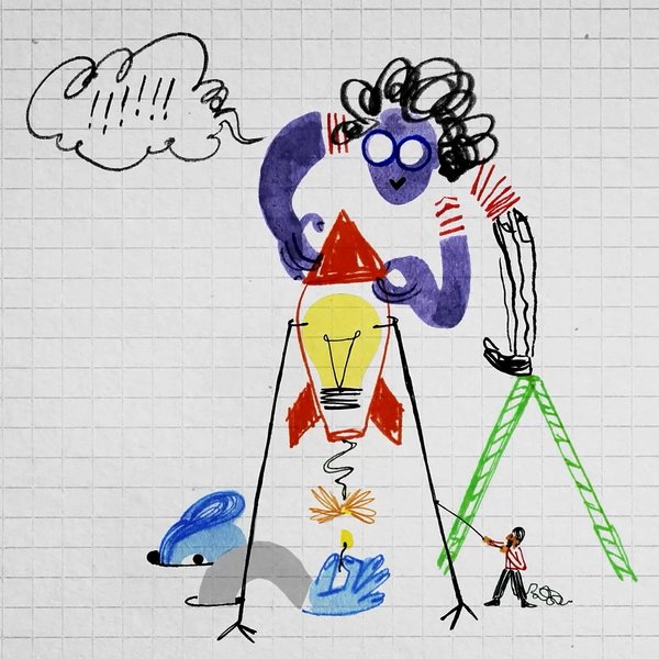 InGenius doodle graphic design, rocket launch, Idea crowdsourcing. Nestlé InGenius. Employee driven innovation accelerator. videos promotionnels et films corporate Nestlé. Noxediem, creative & production studio, Sébastien Reichenbach